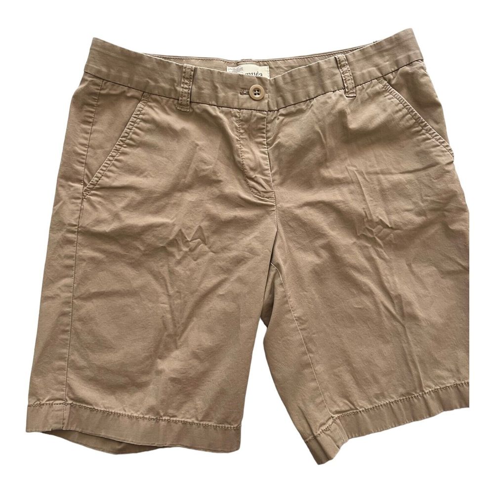 J. Crew Womens Bermuda Chino Khaki Shorts Stretch Size 4 Easy wear and wash